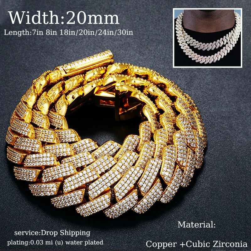 Full Cuban Chain Bling Necklaces Jewelry
