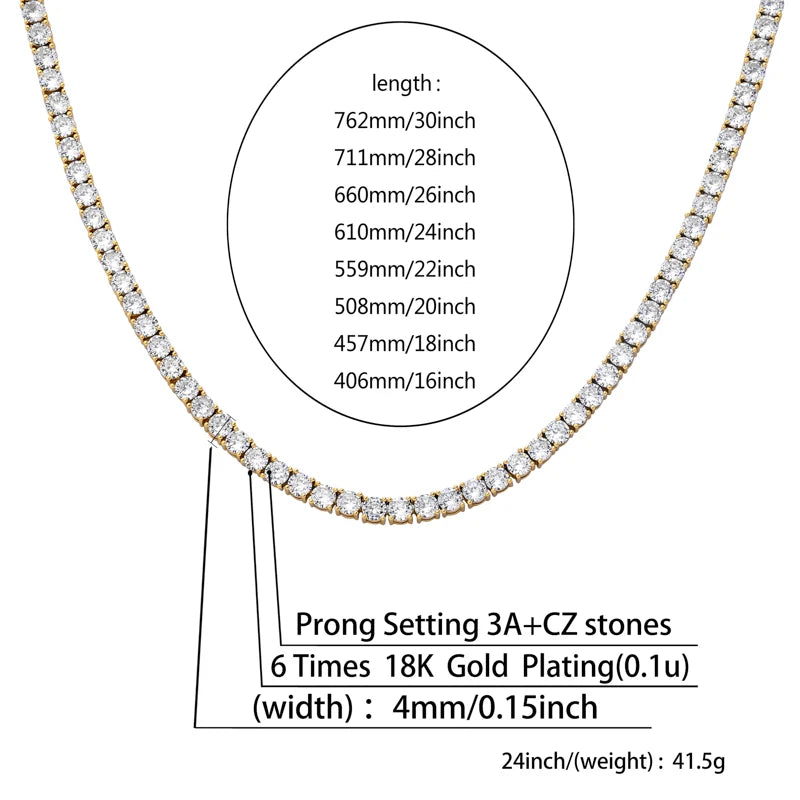 Chain Necklace Gold Silver Hip Hop Jewelry