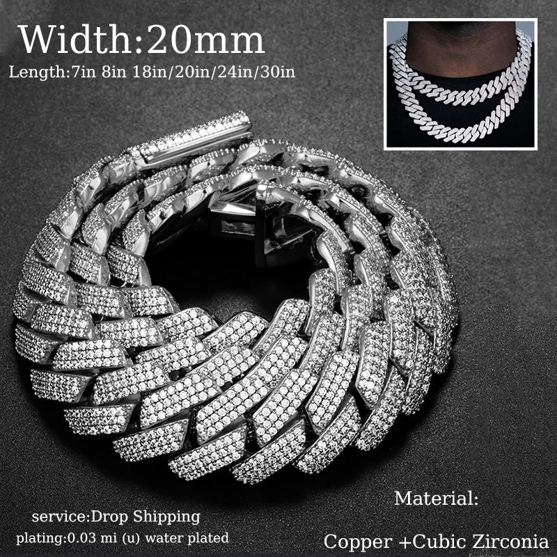 Full Cuban Chain Bling Necklaces Jewelry
