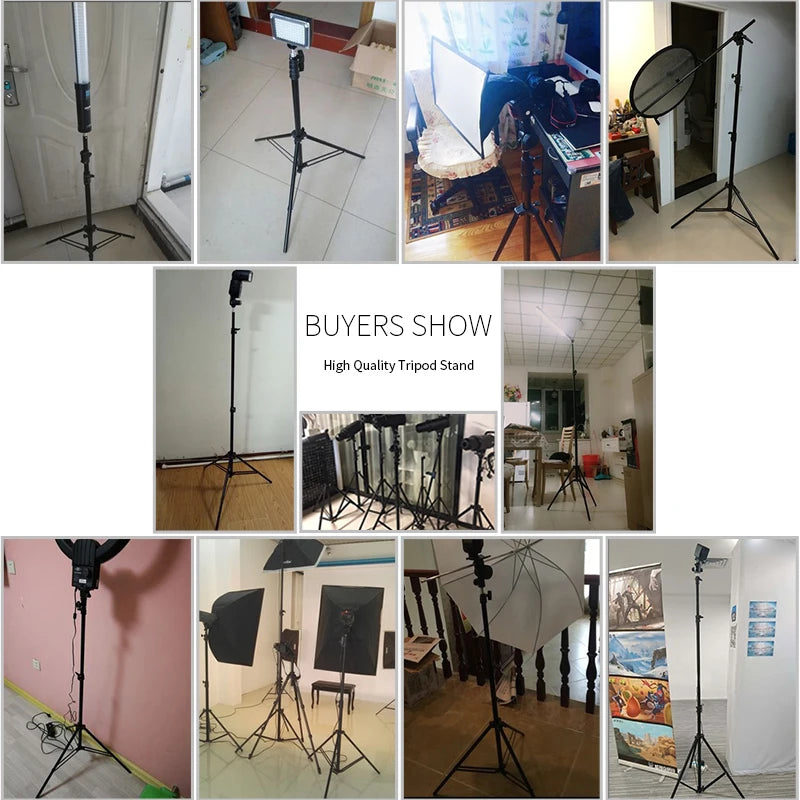 2M Tripod for Phone Mobilephone Selfie Stick Adjustable Light Stand 1/4 Screw Head For Photo Studio Flashes Photographic