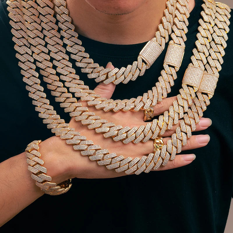 Full Cuban Chain Bling Necklaces Jewelry