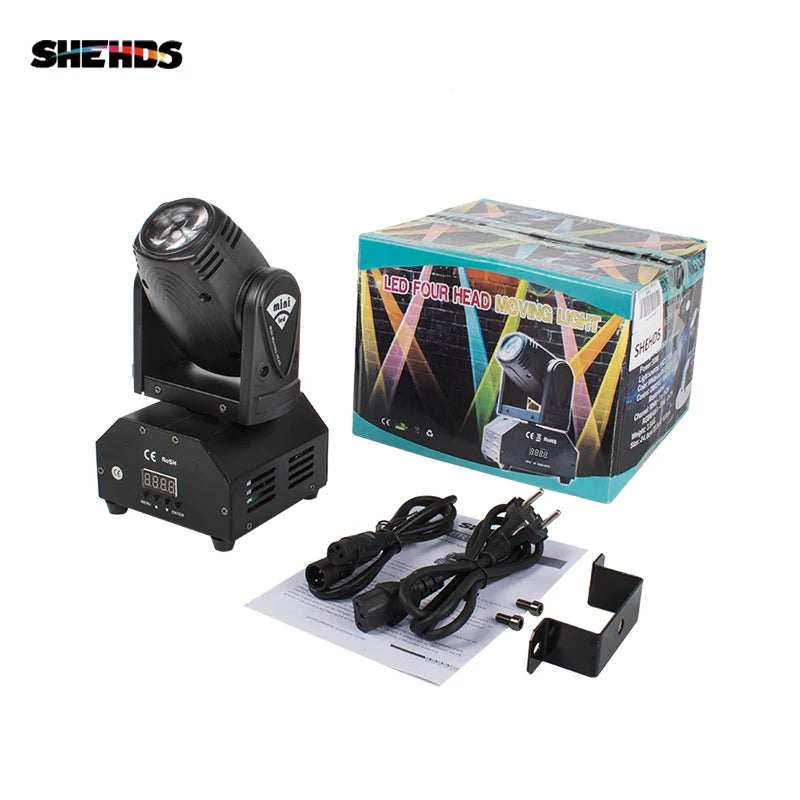 SHEHDS 4PCS Fast Shipping 10W RGBW Mini Led Beam Moving Head Light DJ Bar Concert Professional Stage Equipment