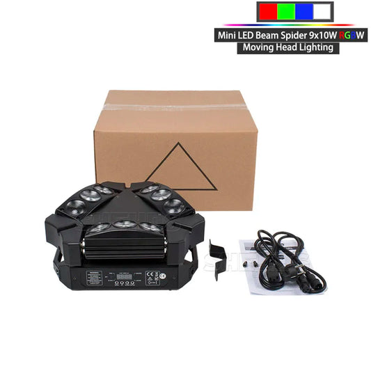 Mini LED 8X6W/9x10W Spider Light RGBW DMX512 Spider Moving Head Beam Light Used In DJ Disco Bar KTV Stage Lighting SHEHDS