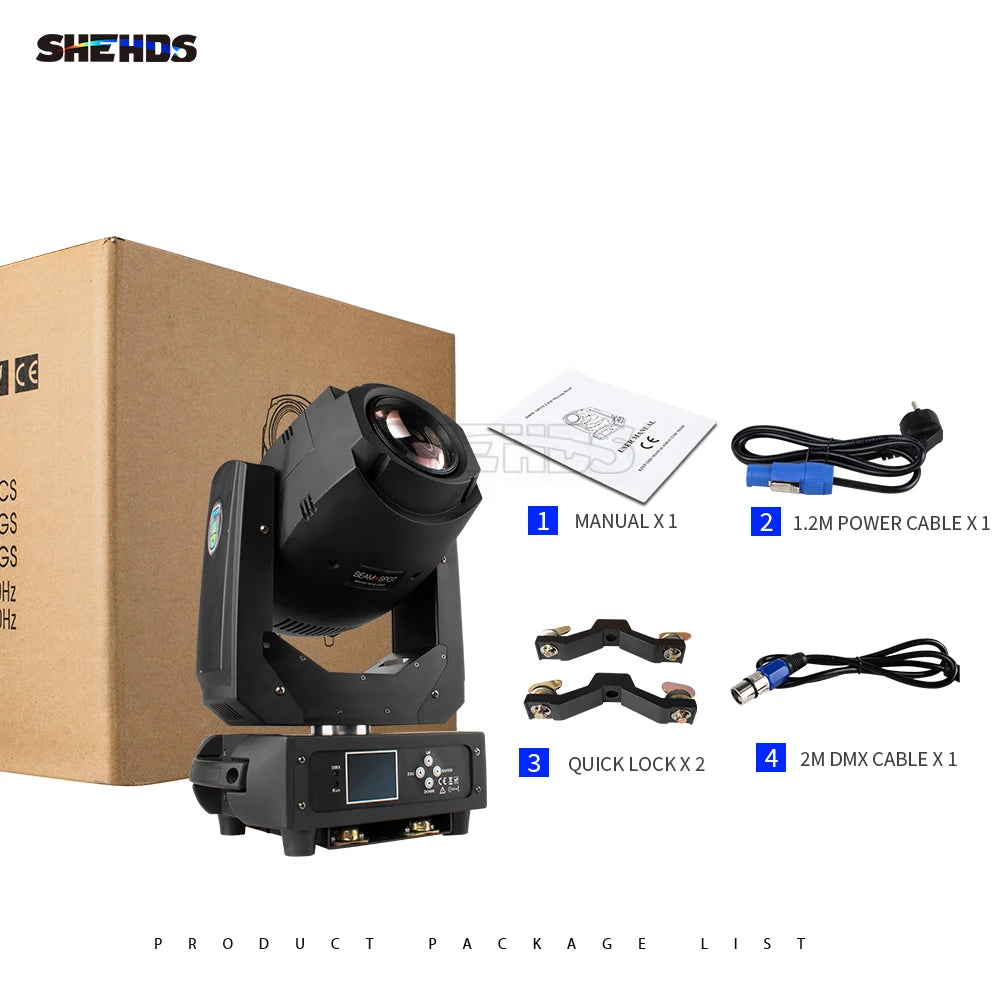 SHEHDS LED Beam Spot 200W 2IN1 Lighting Moving Head Light DMX Disco Led Light  Part DJ Luz Projetor