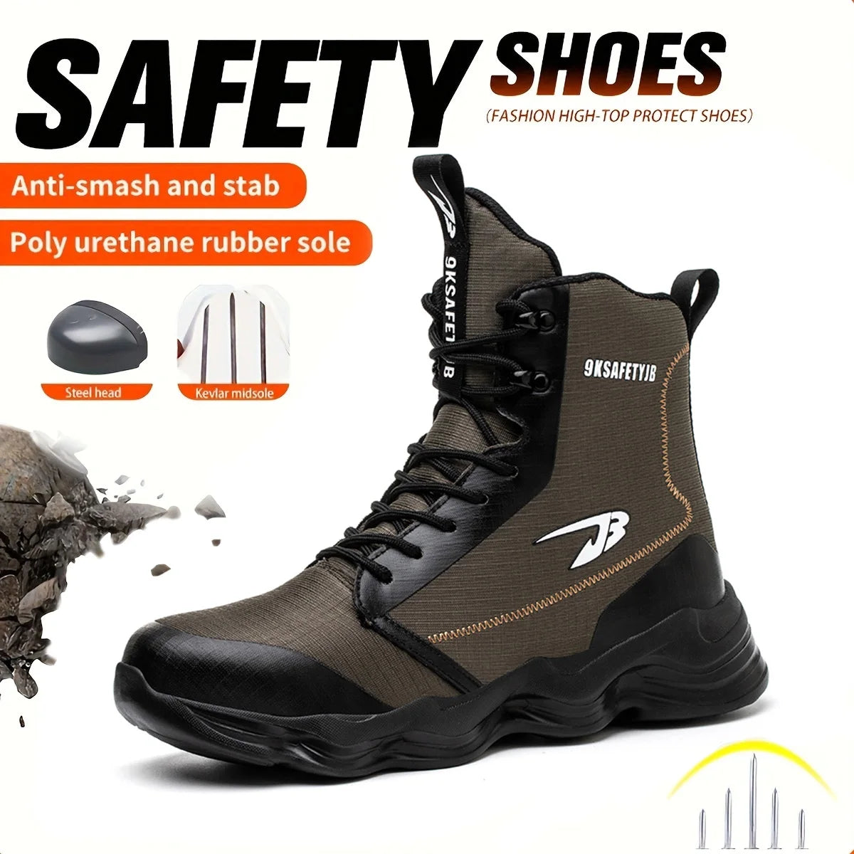 Breathable Safety Shoes Anti Smash and Puncture for Men