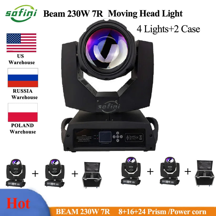 Beam 230 7R Moving Head Beam Sharpy 7R 230W Lyre Beam Light  For DJ Disco Stage Beam light Nightclub Parties Show Flightcase