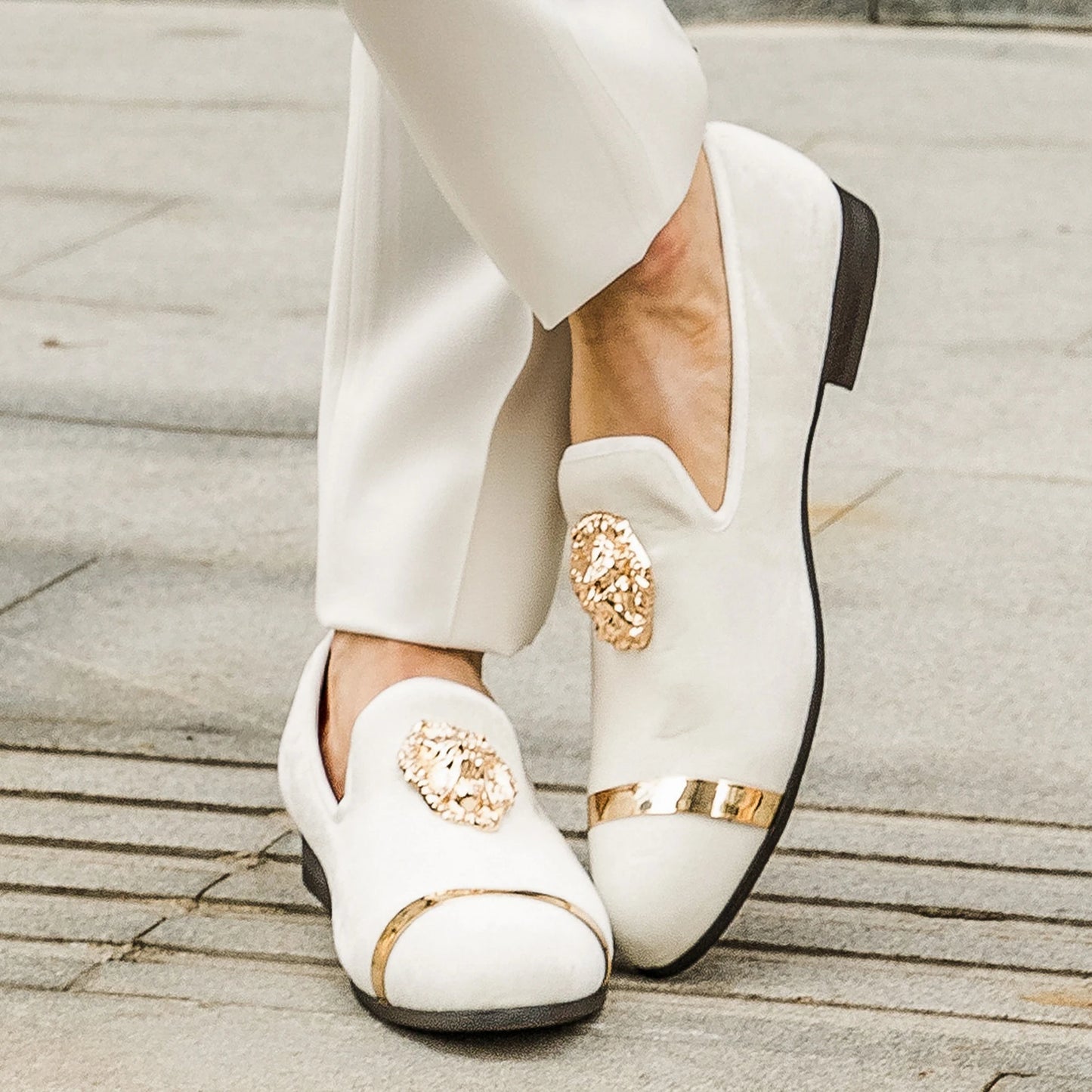 Meijiana Velvet Dress Slip On Glitter Loafers For Men