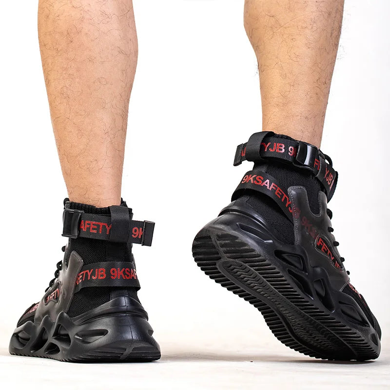 VEIGAR Men Safety Shoes Steel Toe Work Boots Lightweight