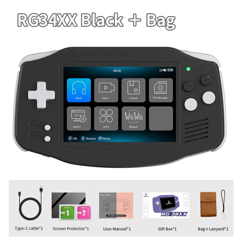 ANBERNIC RG 34XX Retro Handheld Game Console 3.4” HD IPS 720*480 Screen Linux 64-bit Wifi Bluetooth RG34XX Video Gaming Consoles