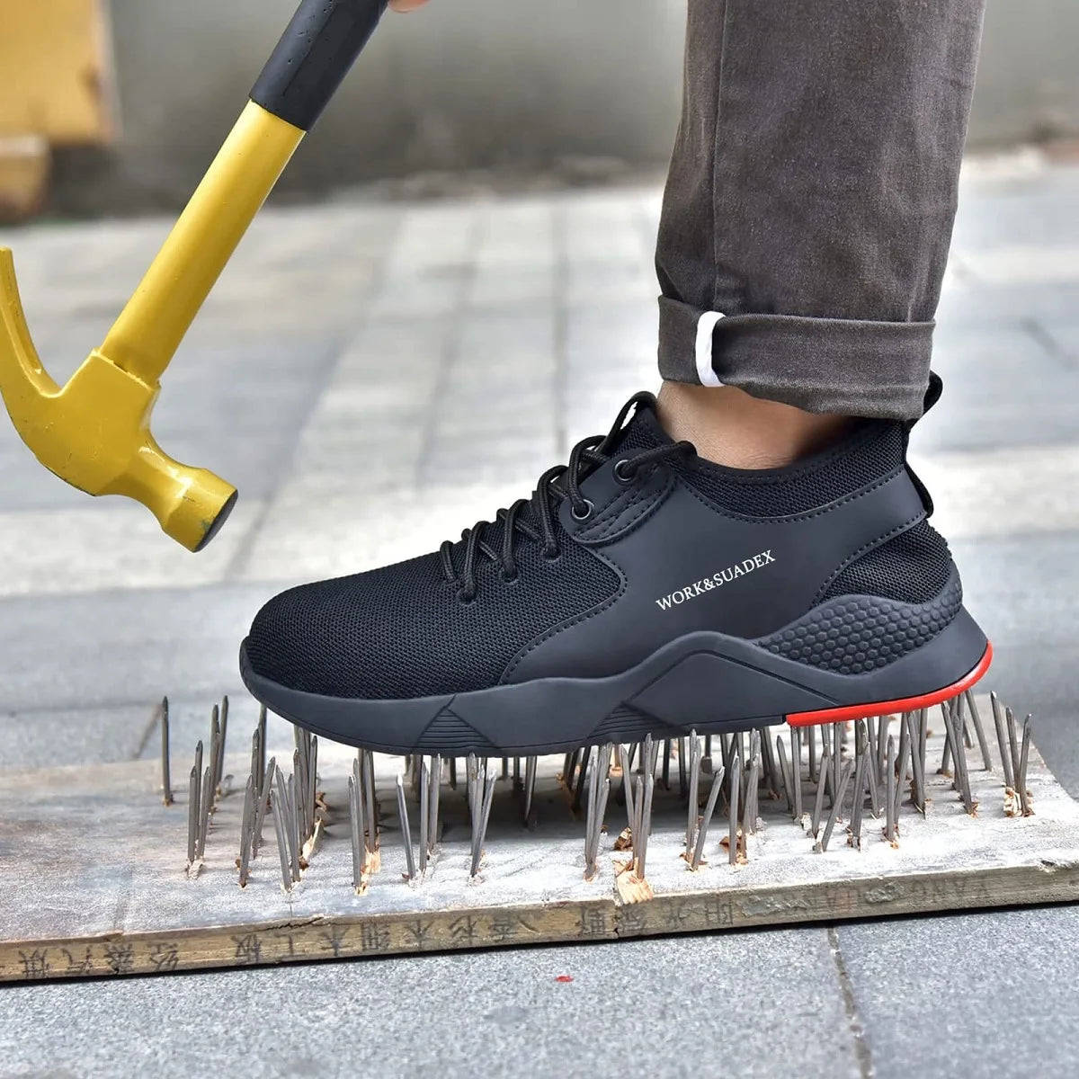 SUADEX Men Work Safety Shoes Steel Toe Cap Anti Smash Boots
