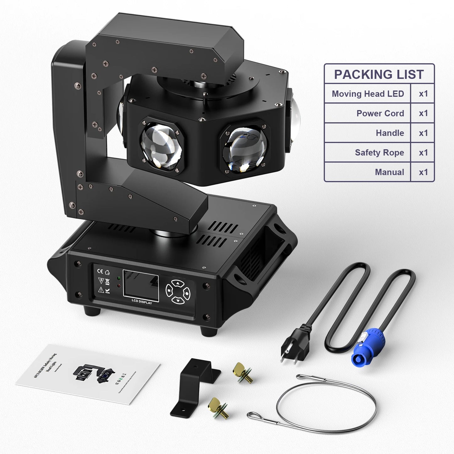 U'King 240W Beam Moving Head DJ Light 6LEDs RGBW 360° Rotating Stage Lights DMX512 For Disco Wedding Party Live Show Bar