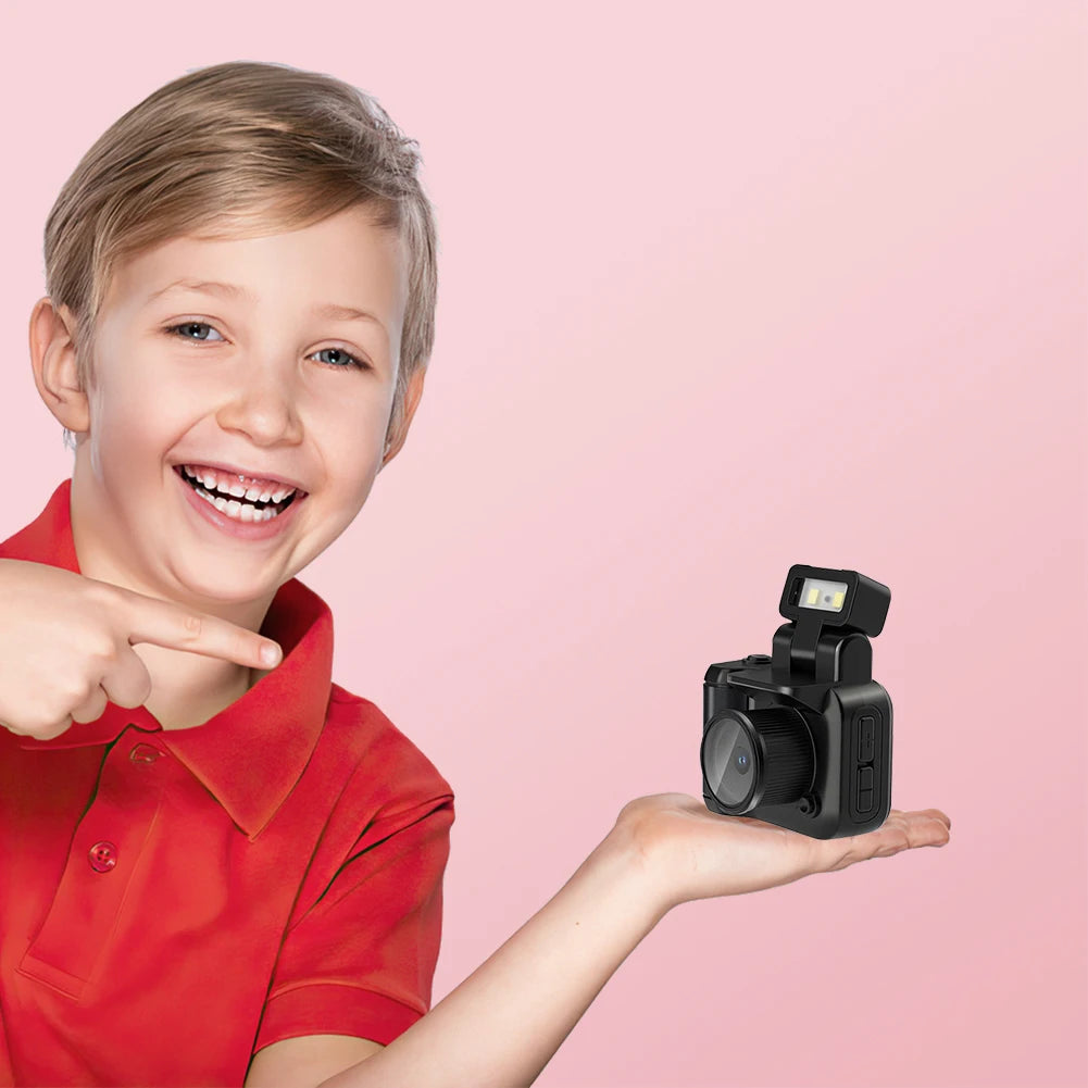 Mini Camera with Screen HD 1080P Portable Video Recorder with Flash Lamp and Battery Dock Digital Camera Small Camera