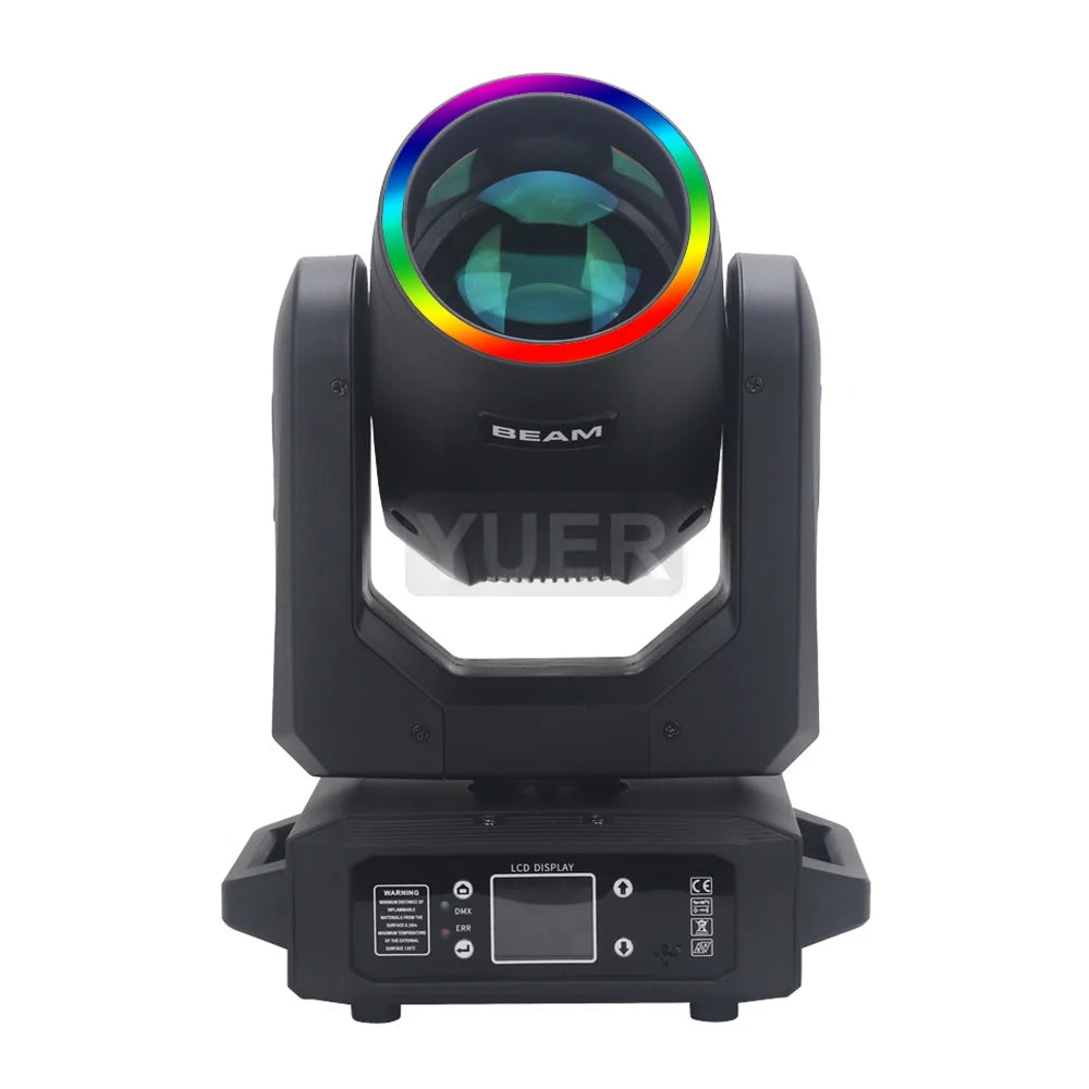2Pcs/lot LED With Ring Moving Head Light 200W Beam+Spot+18 Rotating Prisms+Rainbow Effect Dmx Stage Light Effect Light Disco Dj