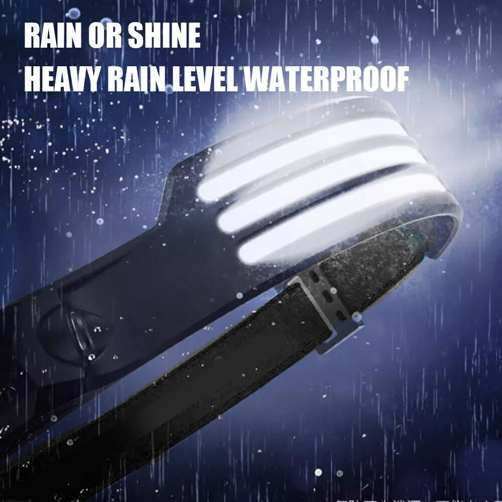 1/2Pcs USB Rechargeable Waterproof LED Headlamp Headlight Head Light Flashlight
