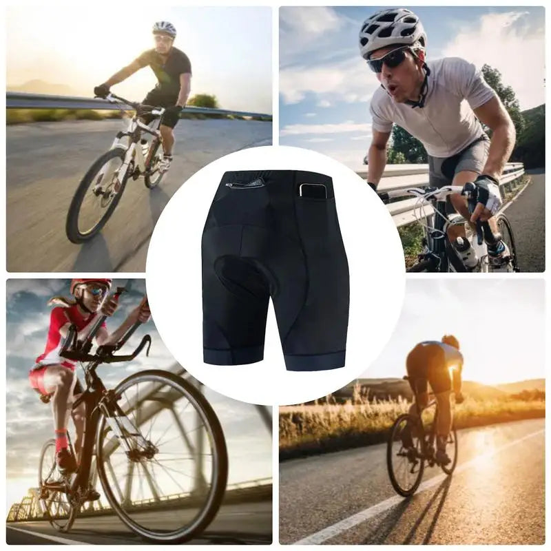 Padded Biking Shorts Riding Pants With 3 Pockets Motorcycle Underpants Cycle Wear Tights For Road And Mountain Biking