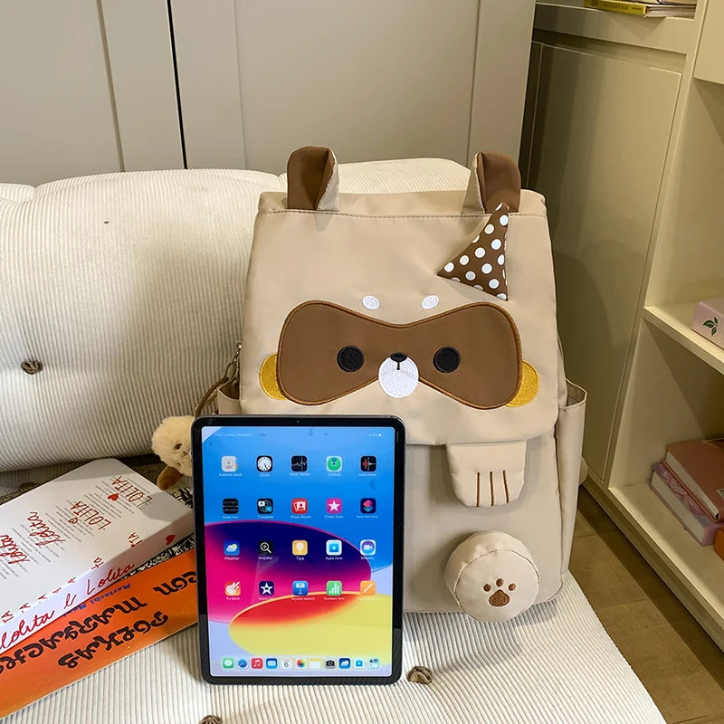 Cartoon Squirrel Backpack Cute Animal School Bag High-Capacity Laptop Bags Kawaii Book Bags Nylon Knapsack Daypack for Travel