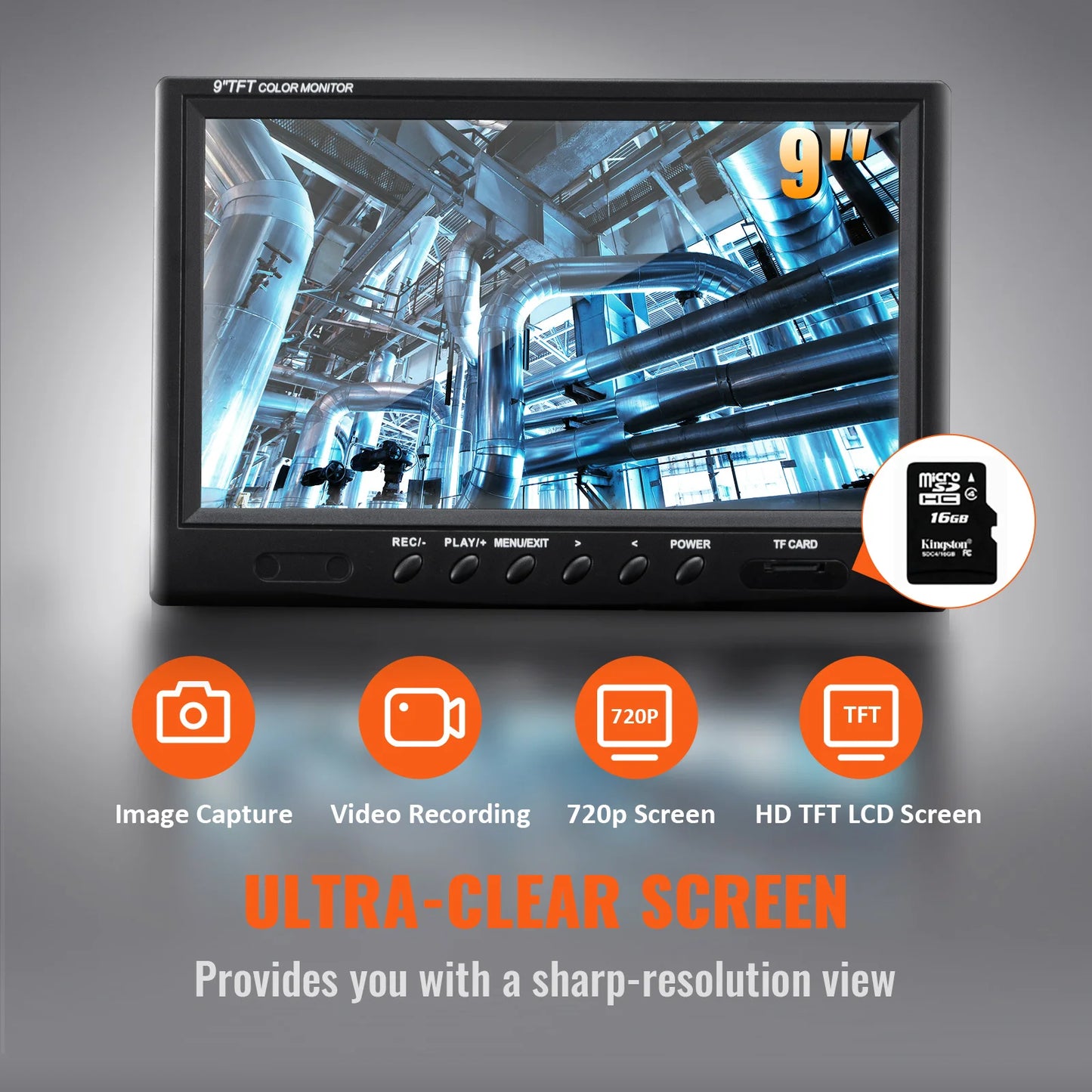 VEVOR Sewer Camera with 512Hz Locator IP68 9 Inch Inspection