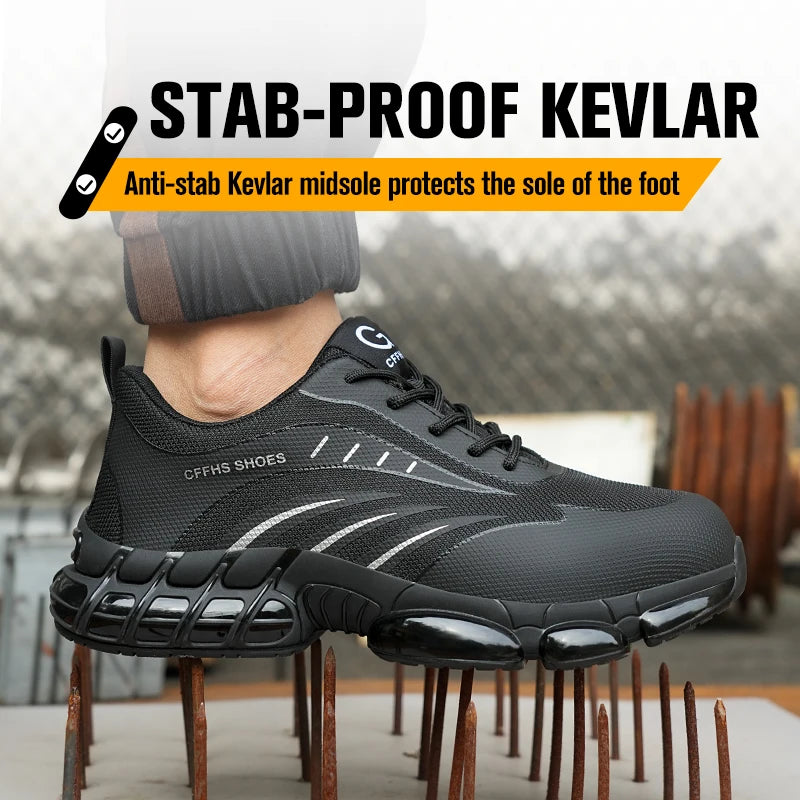 Breathable Lightweight Anti Smash Puncture Safety Shoes