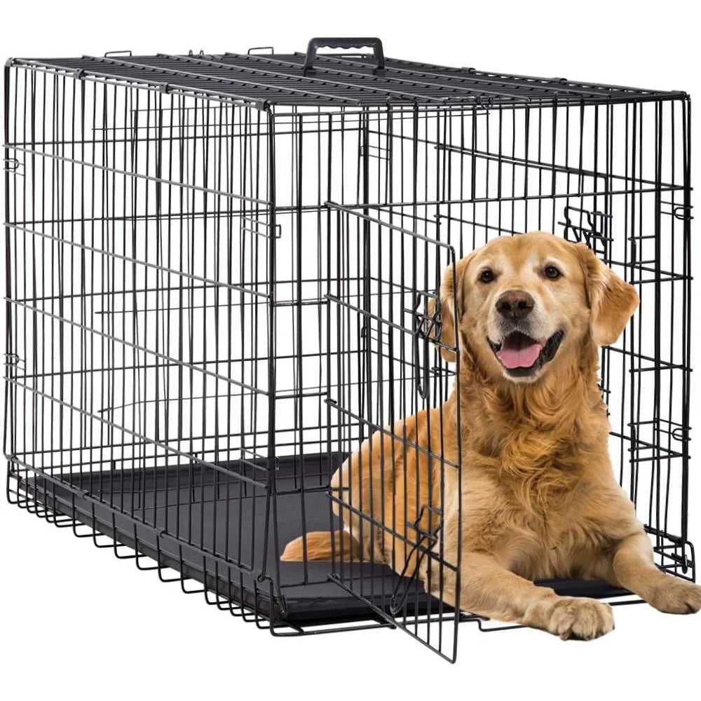 Dog Crates for Large Dogs Folding Mental Wire Crates Dog Kennels Outdoor and Indoor Pet Dog Cage Crate with Double-Door