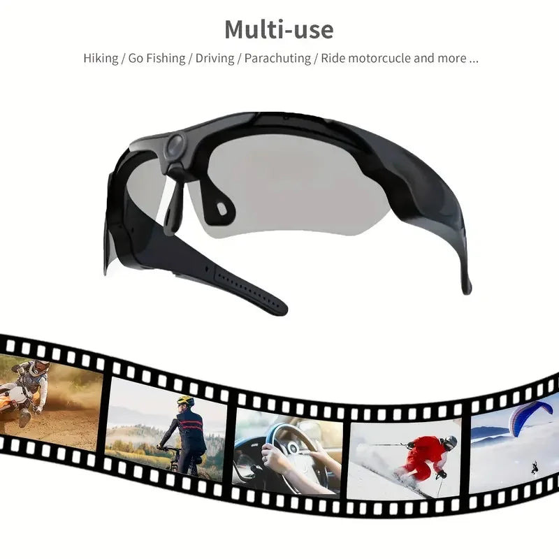 Wearable HD 1080P Camera Outdoor Cycling Glasses Polarized Lens