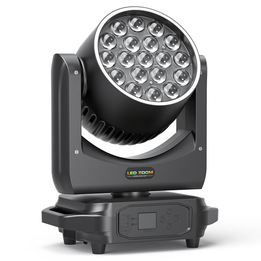 Somspot RGBW LED Moving Head Light Beam Focusing Light Dyeing Projection Light DMX512 Stage Light Effect for KTV Disco Bar Party