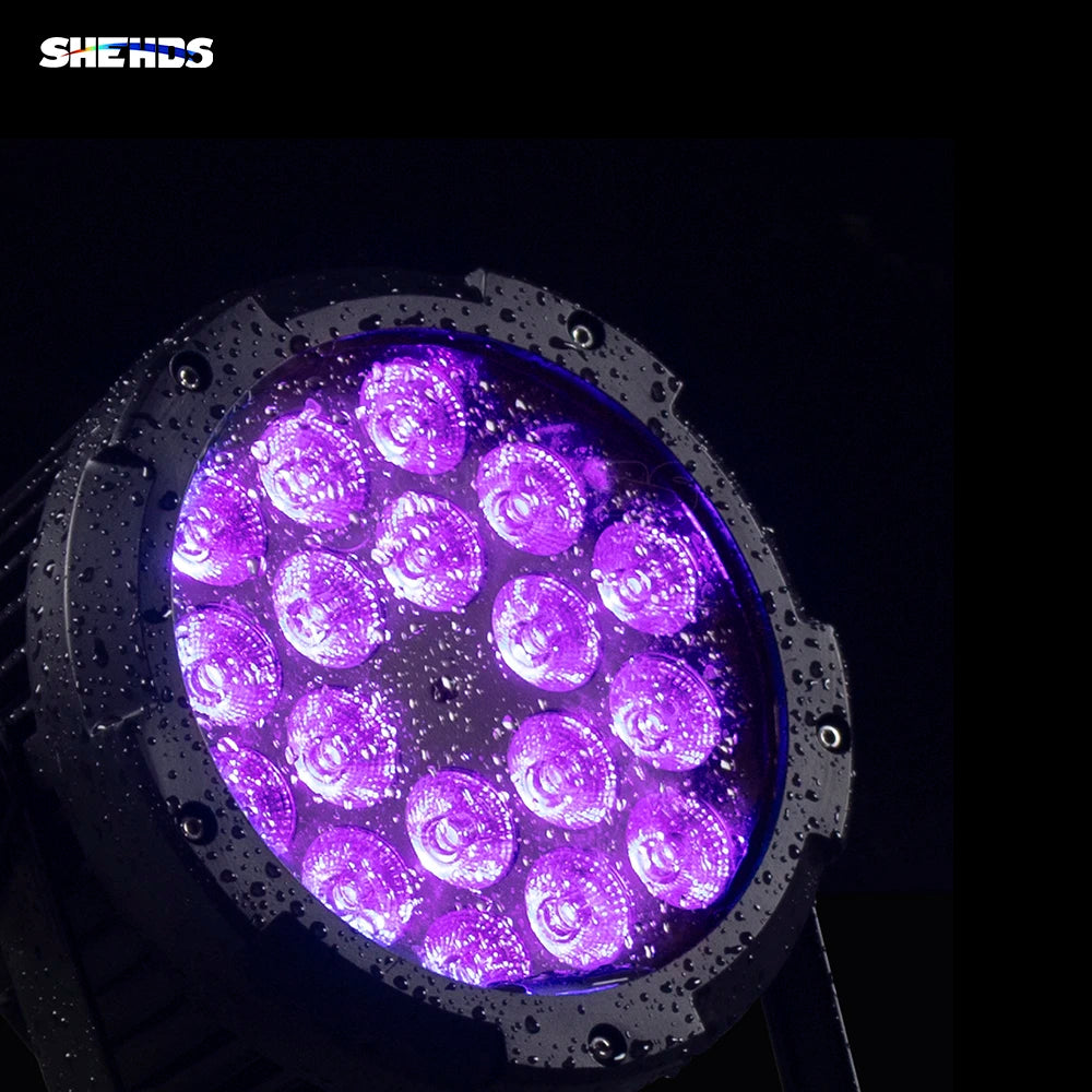 SHEHDS 4/2pcs Waterproof LED 18X18W RGBWA+UV Par Lights Colour Mixing Flash IP65 For Outdoor Stage Show Wedding Party DJ Disco