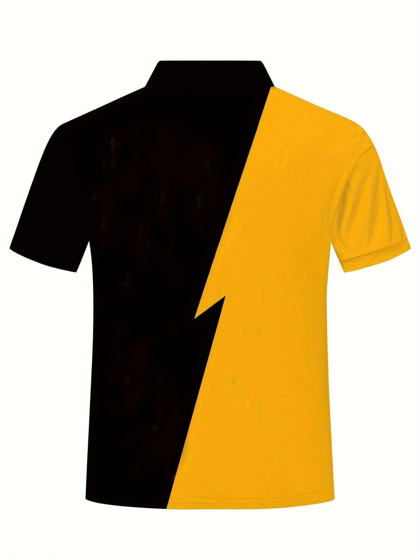 Men's Letter Printed Color Matching Summer Short-Sleeved Lapel T-Shirt, Casual and Comfortable Top as a Gift