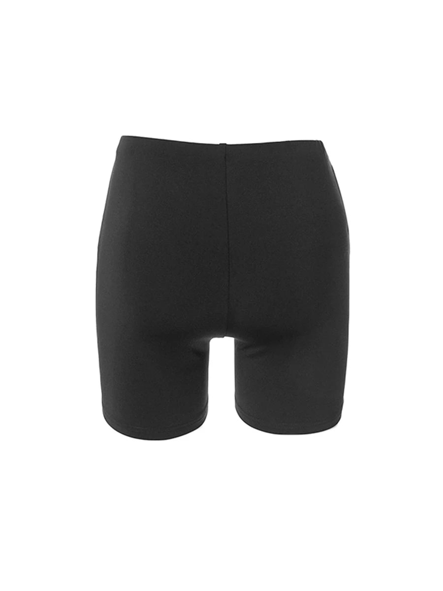 Women s High Waist Biker Shorts Stretchy Solid Color Bodycon Short Pants Summer Fashion Casual Cycling Shorts with Elastic