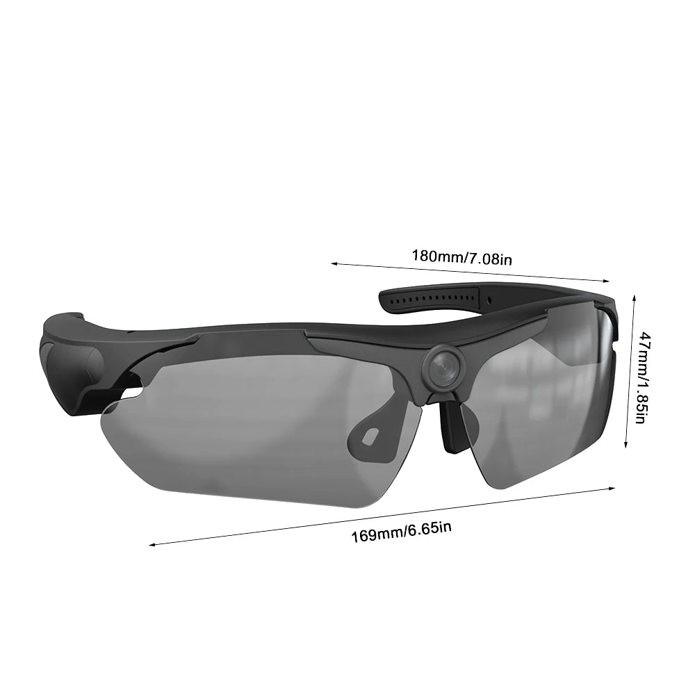 Wearable HD 1080P Camera Outdoor Cycling Glasses Polarized Lens