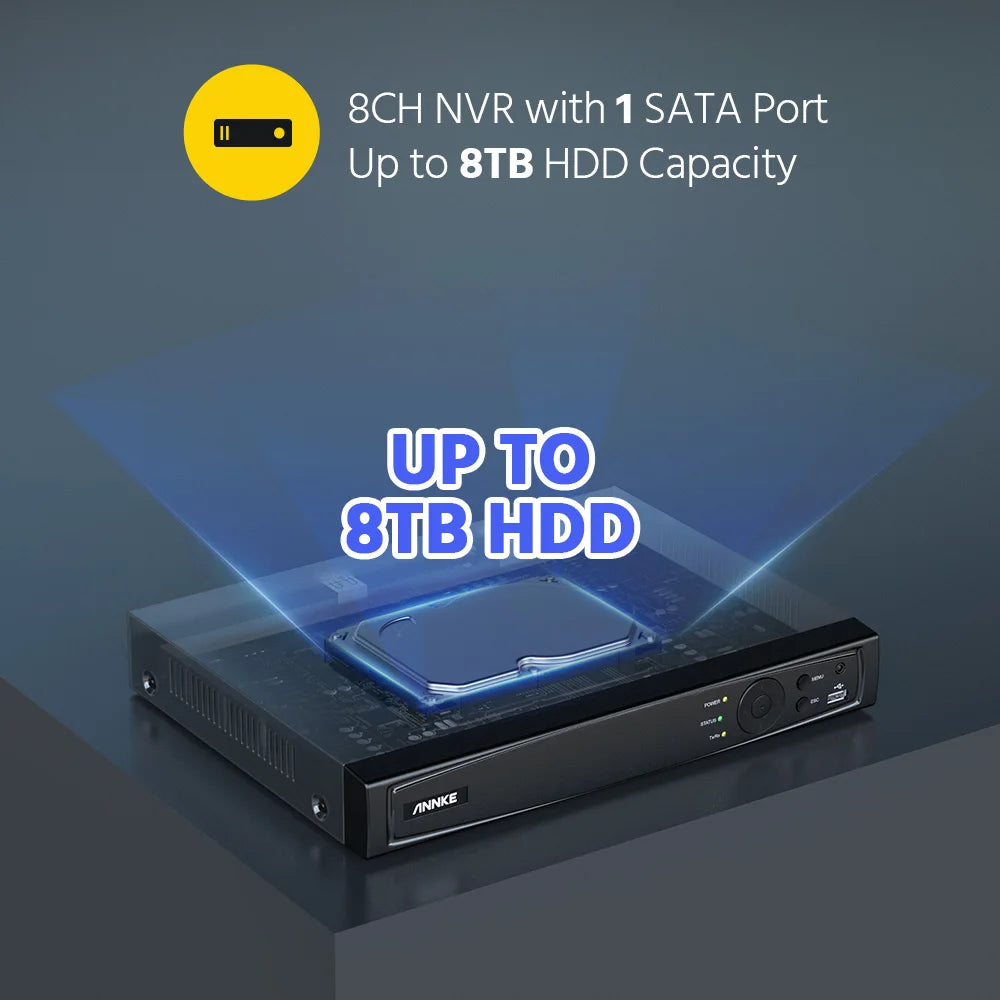 ANNKE 8CH 16CH 12MP POE Video Recorder H.265+ NVR Security