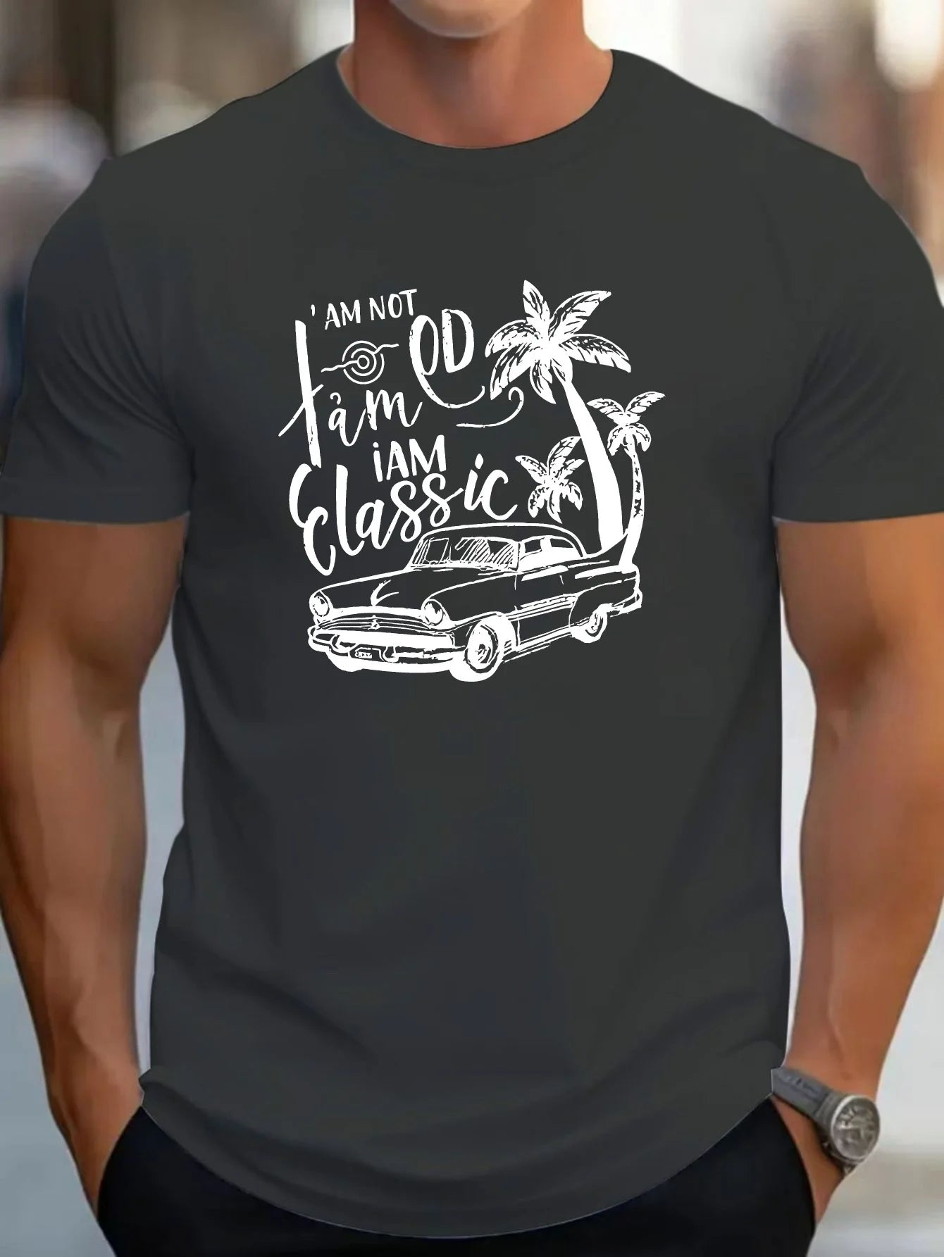 Fashion Print Cotton short-sleeved T-shirt American fashion trendy brand printed bottoming shirt for men and teenagers spring an