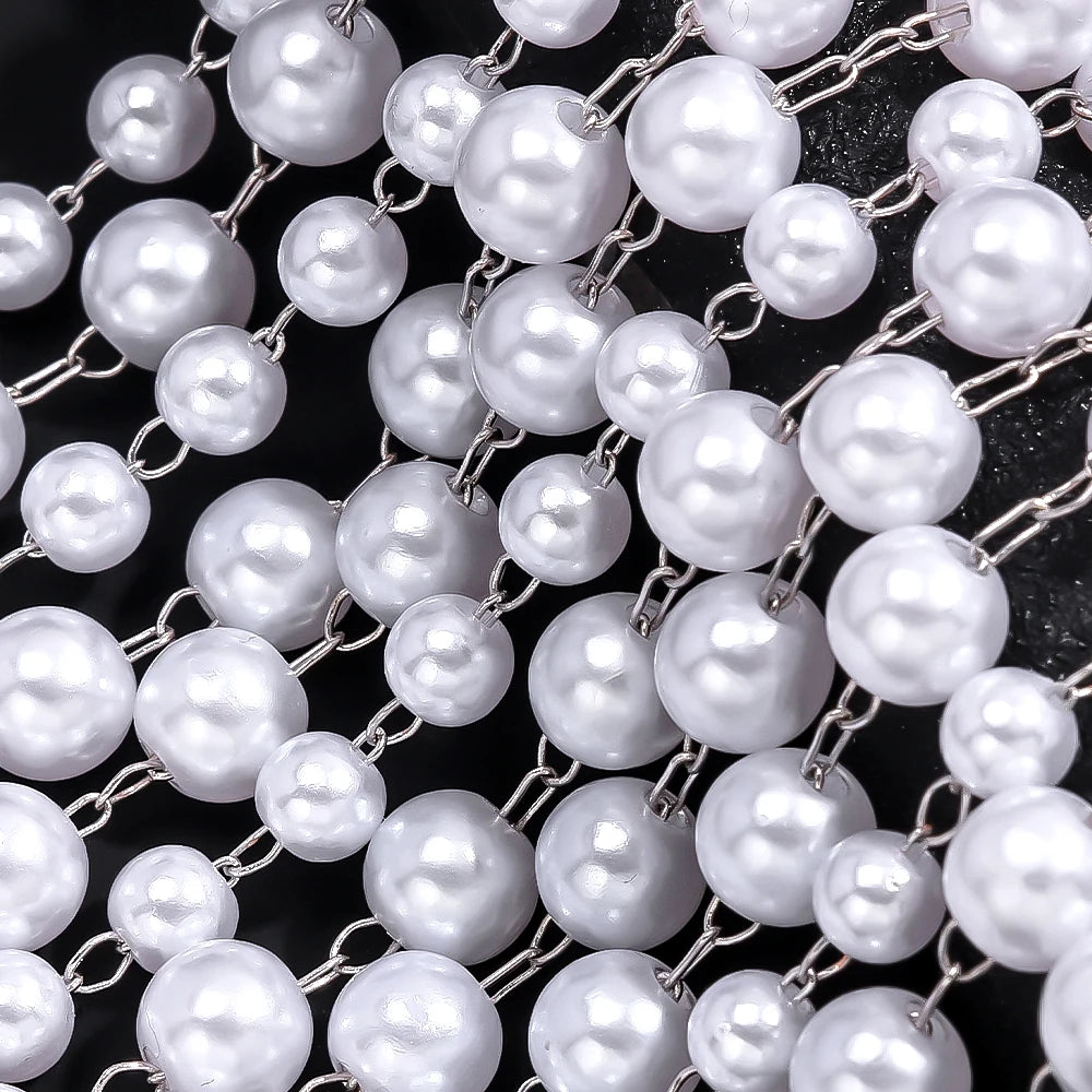 Pearl Tassel Headpiece Bridal Jewelry for Women