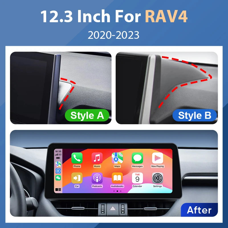 Ainavi 12.3 Inch For Toyota RAV4 RAV 4 2019-2023 Multimedia Player