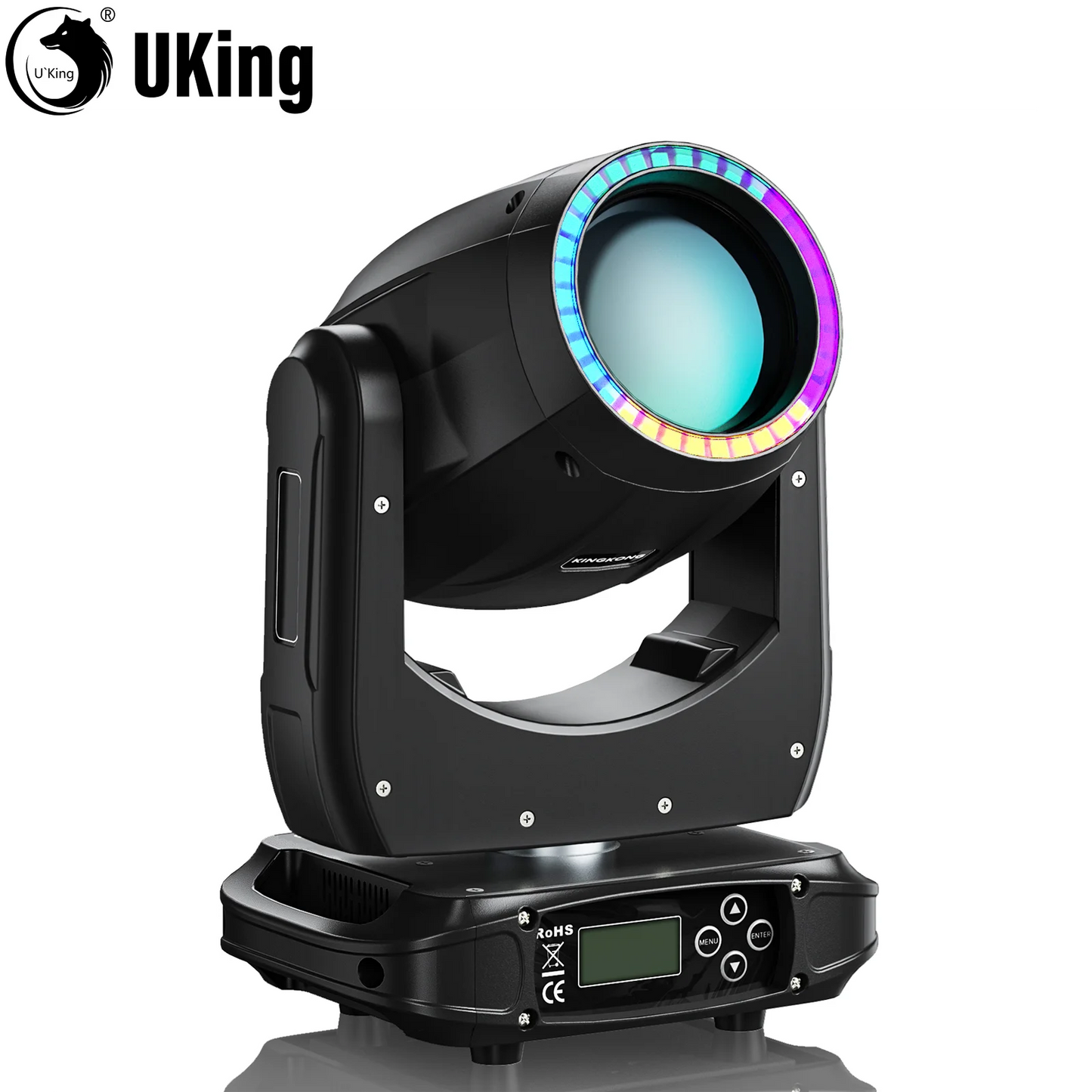 U`King 180W Moving Head Light RGB 3IN1 LED Rainbow Lighting Effect 8 Prisms Stage Lights DMX512 Sound Activated For DJ Disco KTV