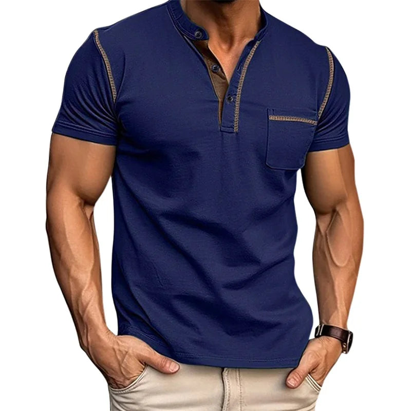 Men s Lightweight V-Neck T-Shirt Breathable  Fit Short Sleeve Casual Tee Soft Comfortable Summer Tops with Pocket