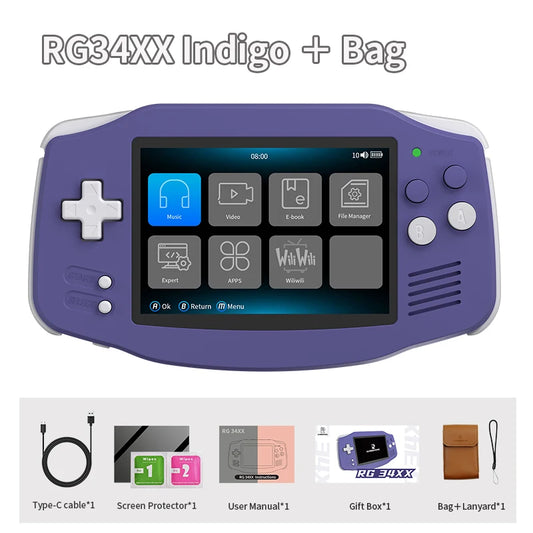 ANBERNIC RG 34XX Retro Handheld Game Console 3.4” HD IPS 720*480 Screen Linux 64-bit Wifi Bluetooth RG34XX Video Gaming Consoles