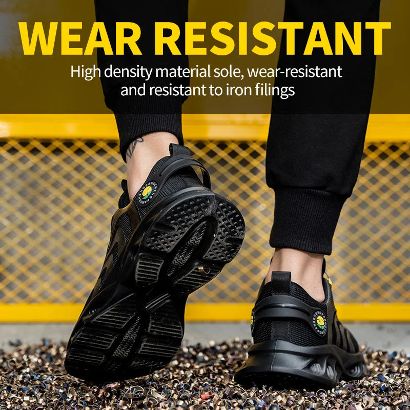 Lace Free Breathable Lightweight Safety Shoes For Men CE
