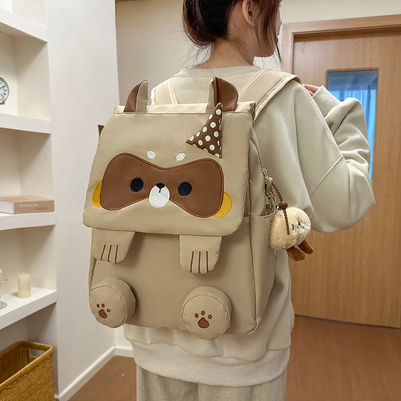 Cartoon Squirrel Backpack Cute Animal School Bag High-Capacity Laptop Bags Kawaii Book Bags Nylon Knapsack Daypack for Travel