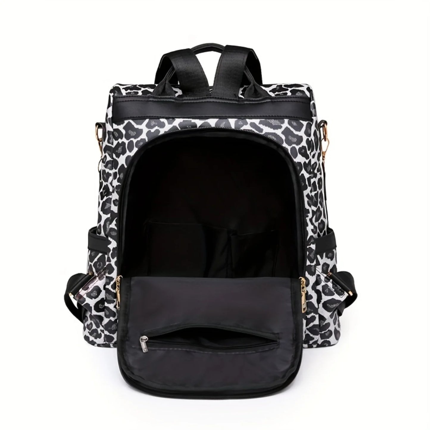 Leopard Print Anti-theft Travel Backpack Purse for School Work Travel