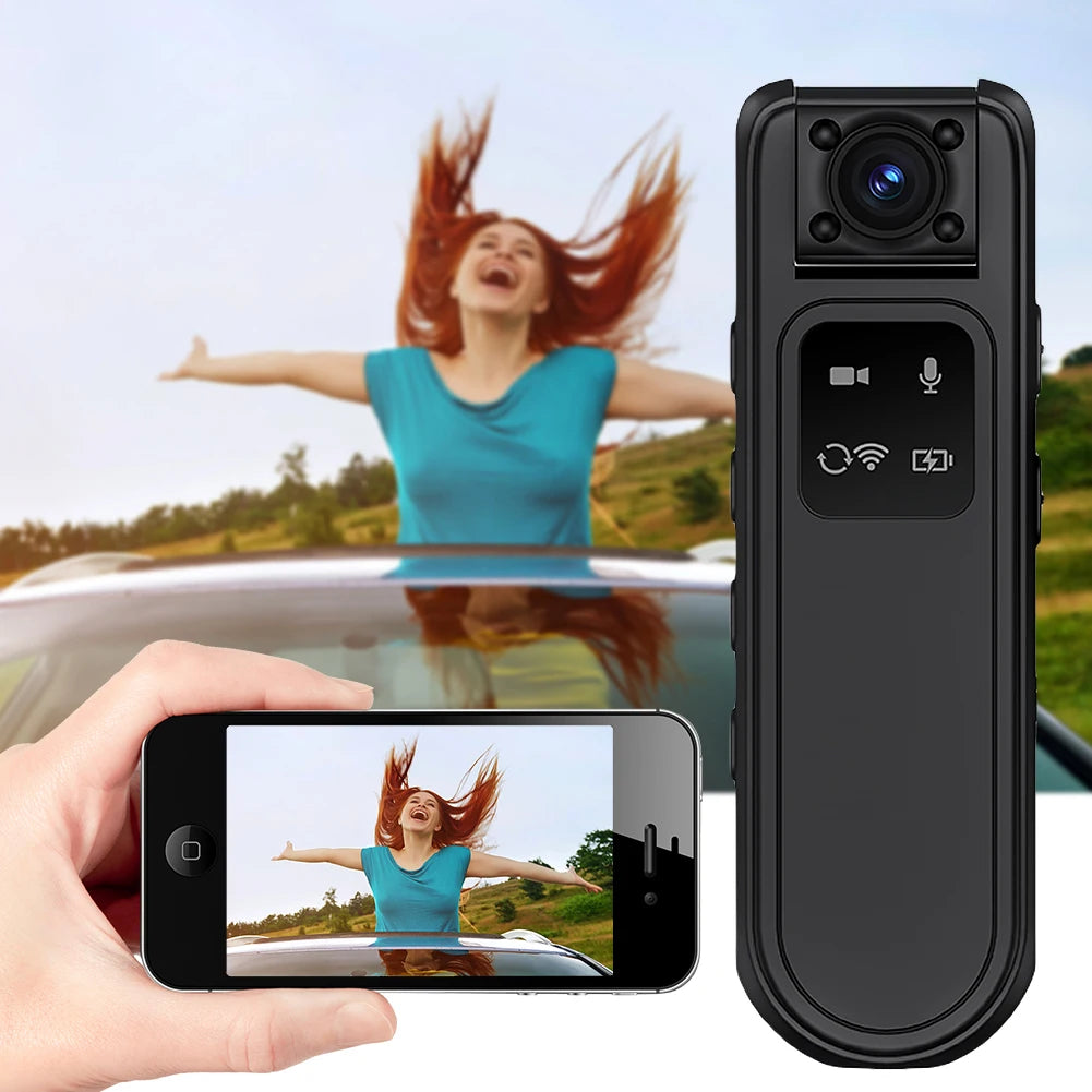 HD 2K Police Body Cam Mini Camera Infrared Night Vision WiFi Motorcycle Bike Car DVR with 180 Rotatable Lens Small Body Worn Cam