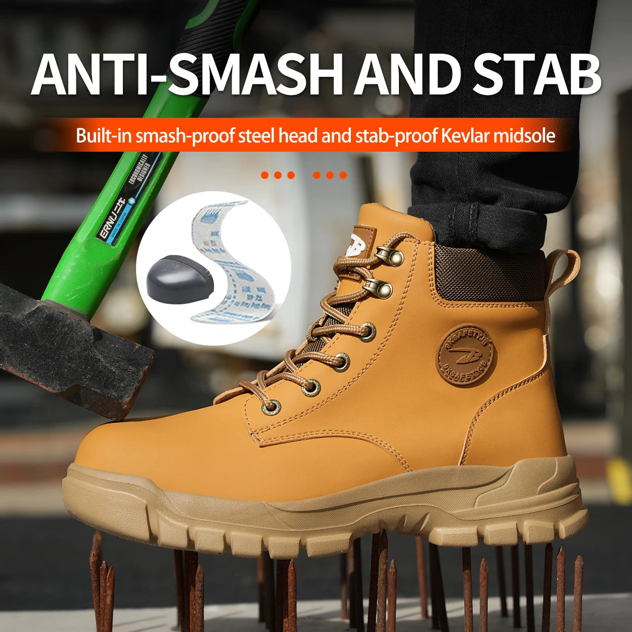 Department Name High Top PU Safety Shoes Anti Puncture