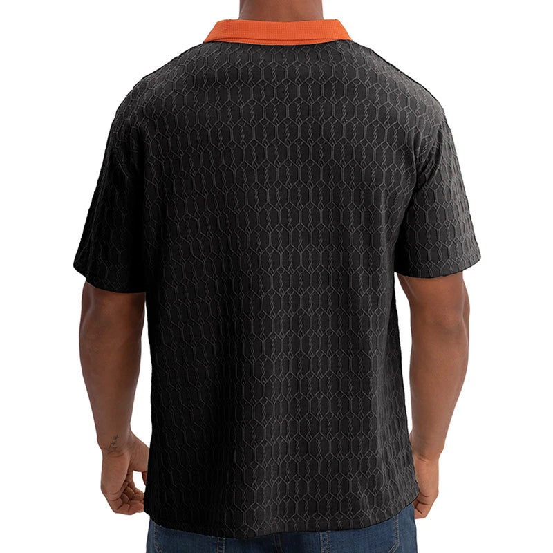 Men s Short Sleeve Patchwork Turn Down Collar Button Up Casual Shirt Fit Summer Fashion Top Streetwear