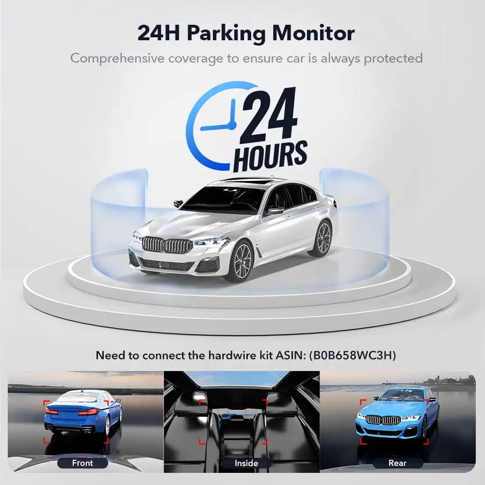 REDTIGER 3 Channel Car Camera 4K Dash Cam with GPS WDR