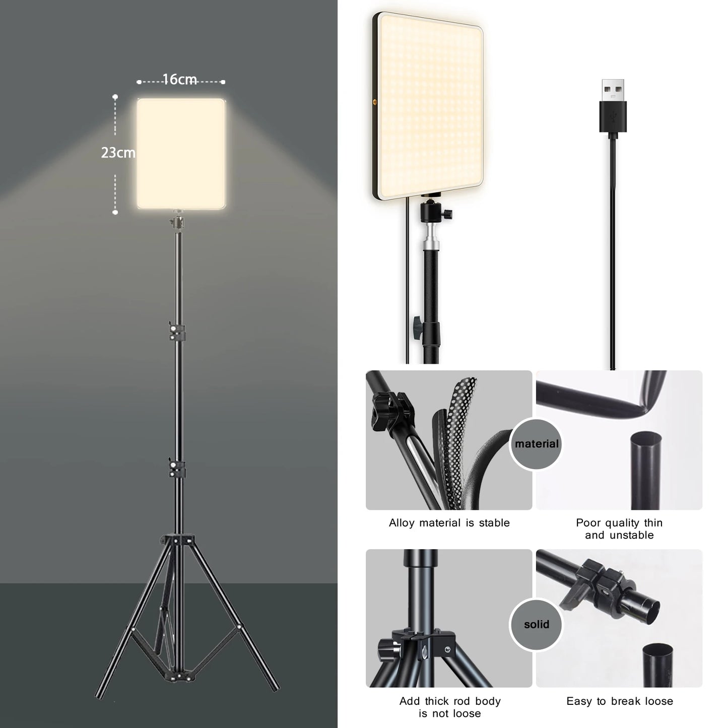 LED Video Lights Conference Photography Lighting Selfie Lamp