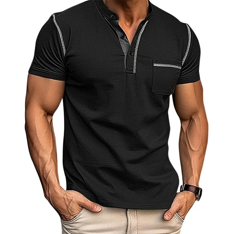 Men s Lightweight V-Neck T-Shirt Breathable  Fit Short Sleeve Casual Tee Soft Comfortable Summer Tops with Pocket
