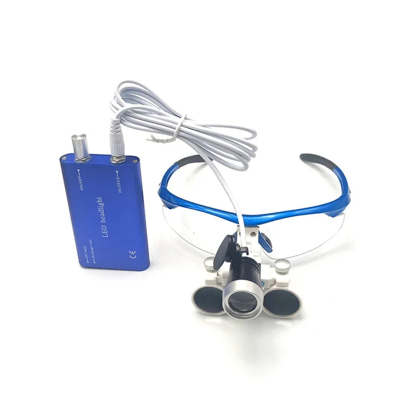 Dental Loupes With Light Professional Magnifying Glasses for Precision Work 2.5X/3.5X 420 Mm Led Head Magnifier Surgical Focus