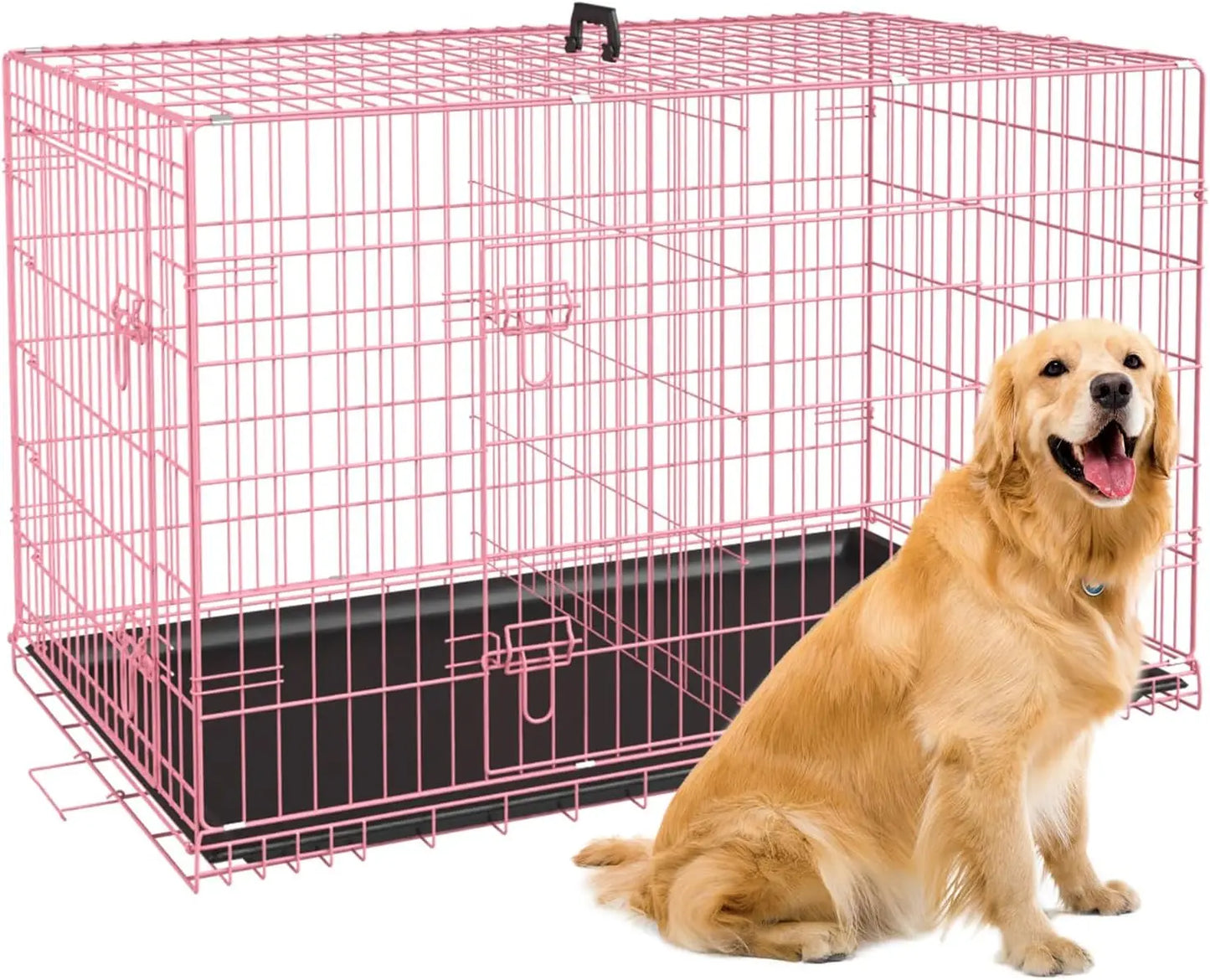 Dog Crates for Large Dogs Folding Mental Wire Crates Dog Kennels Outdoor and Indoor Pet Dog Cage Crate with Double-Door