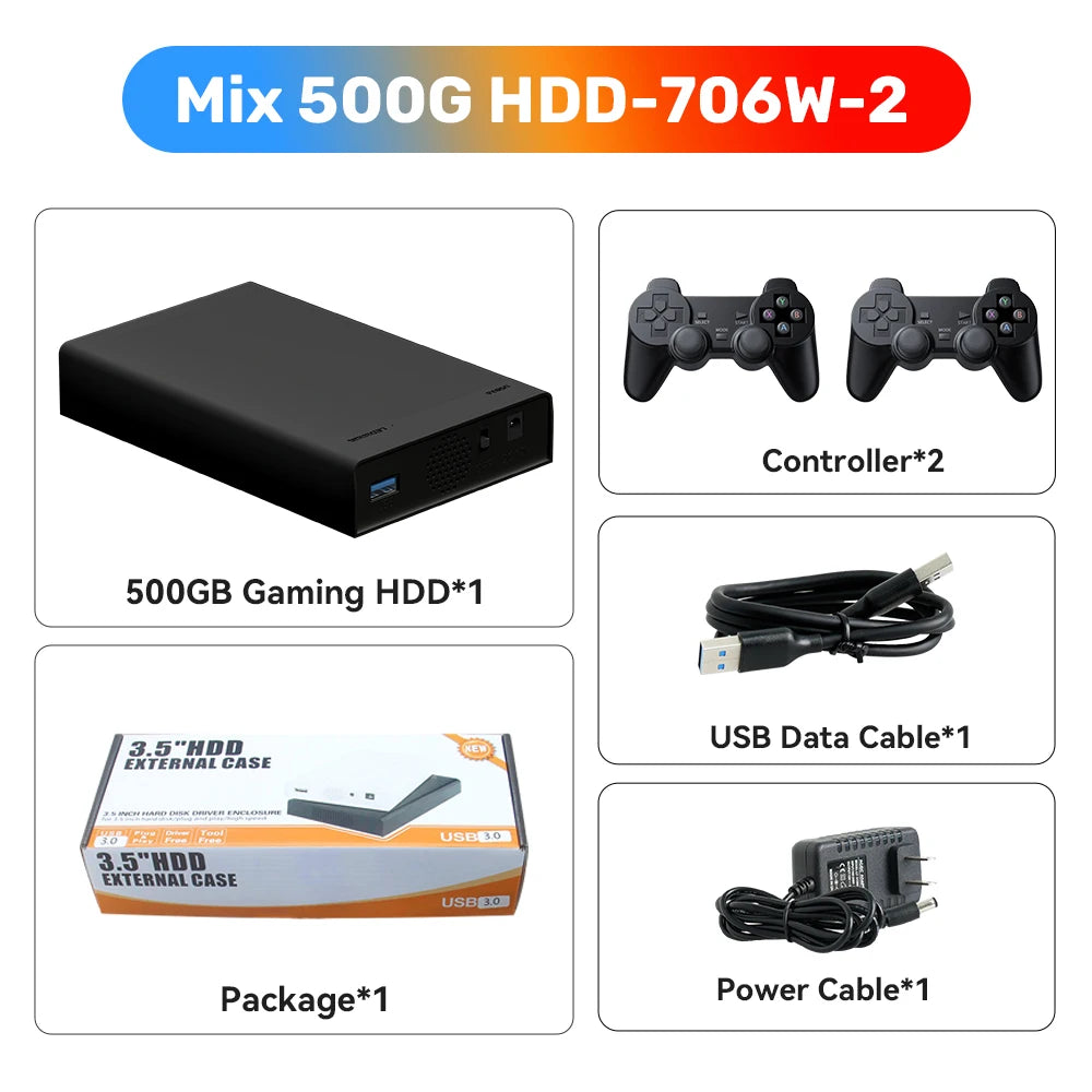 500GB Gaming HDD Retrobat & Launchbox Console with 38200+ Games