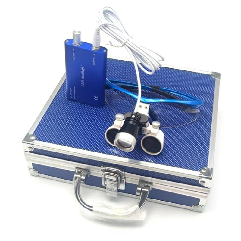 Dental Loupes With Light Professional Magnifying Glasses for Precision Work 2.5X/3.5X 420 Mm Led Head Magnifier Surgical Focus