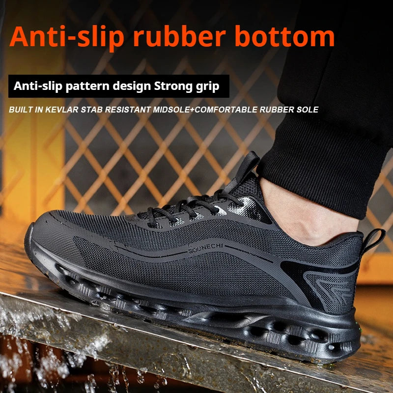 VEIGAR Mens Steel Toe Safety Shoes Puncture Proof Durable